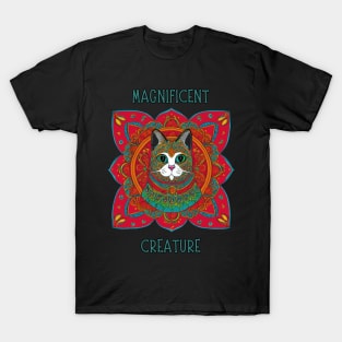 Beautiful, Colorful,  Bohemian Cat | T-Shirt